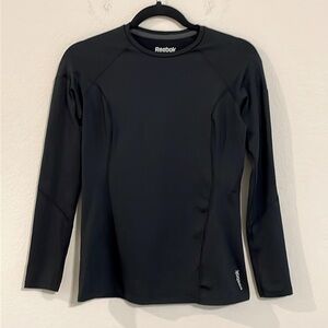 Reebok Women's Shirt Medium Black PLAY DRY Workout Stretch Spandex Fitted